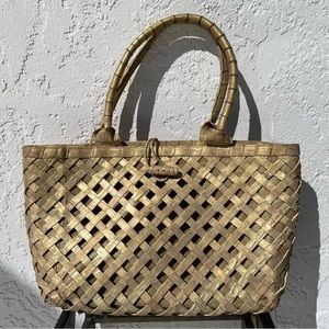 Nancy Gonzalez Gold Metallic Shoulder Bag